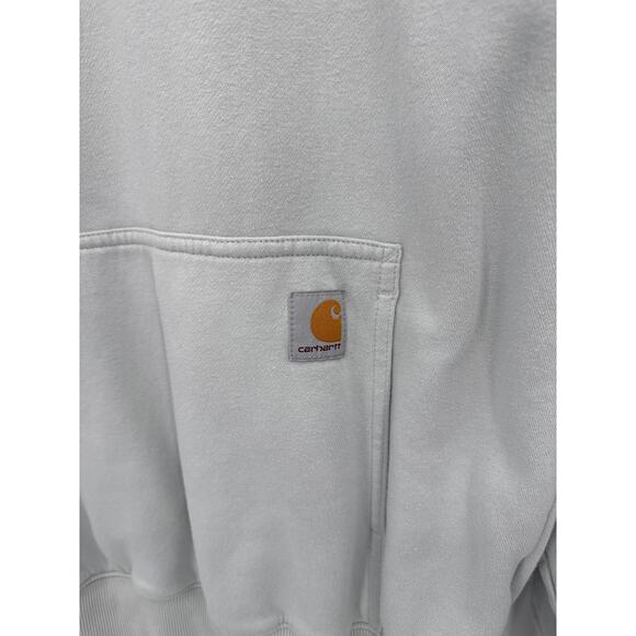 Carhartt Force Logo Hoodie Fleece Lined Kangaroo Pocket Blue Size Medium Relax - Picture 3 of 8